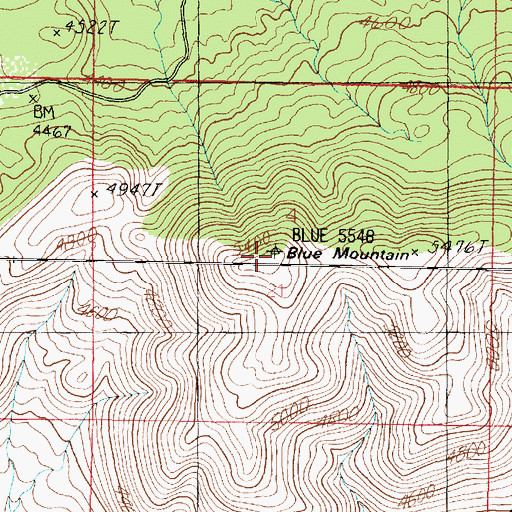 Topographic Map of Blue Mountain, AZ