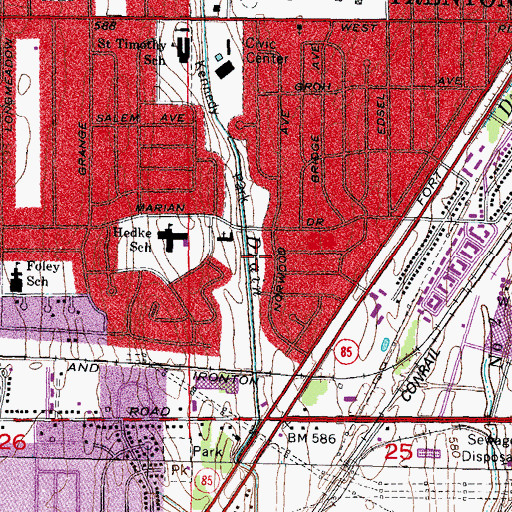 Topographic Map of Lexington Park, MI