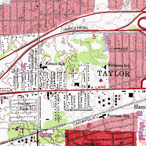 Topographic Map of Taylor Meadows Golf Course, MI