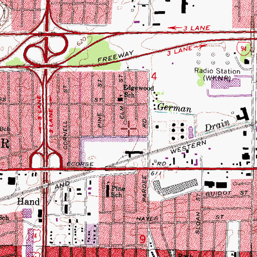 Topographic Map of Miller Clapham Park, MI