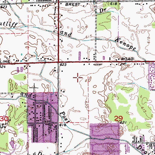 Topographic Map of Lakes of Taylor Golf Club, MI