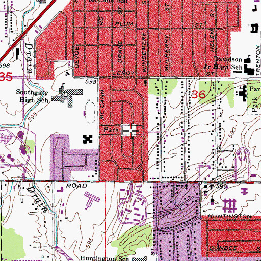 Topographic Map of Rotary Park, MI