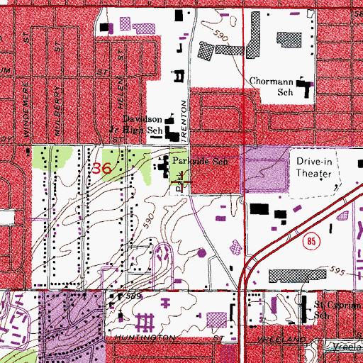 Topographic Map of Kiwanis Park, MI