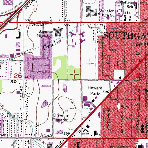 Topographic Map of Lions Park, MI