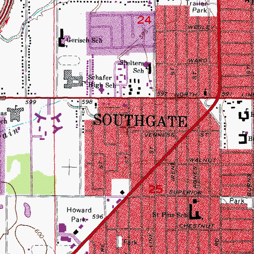 Topographic Map of Auxiliary Police Park, MI