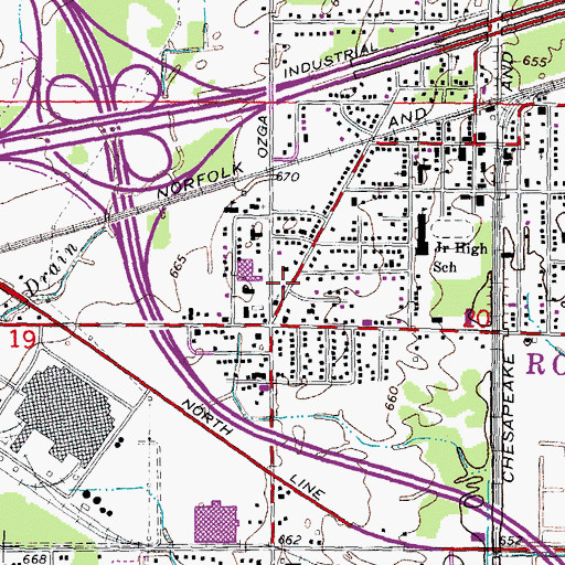 Topographic Map of Kennedy Park, MI