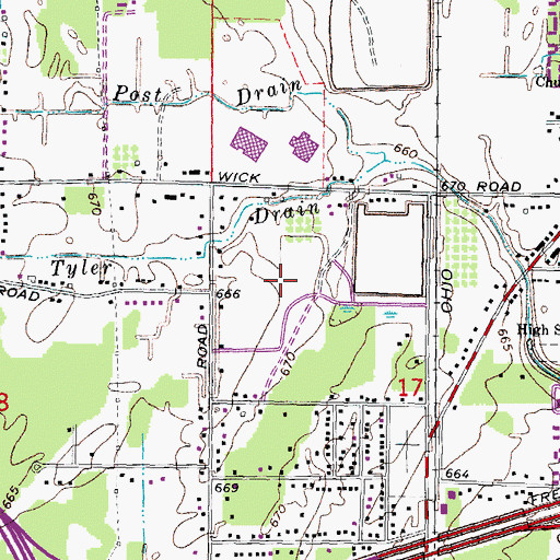Topographic Map of Elmer Johnson Park, MI