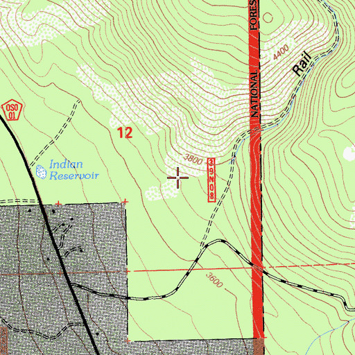 Topographic Map of Rail Canyon, CA