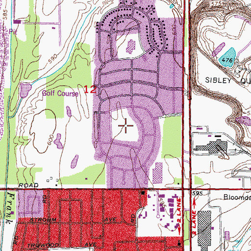 Topographic Map of Kingswood Park, MI
