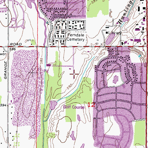 Topographic Map of Riverview Highlands Golf Course, MI