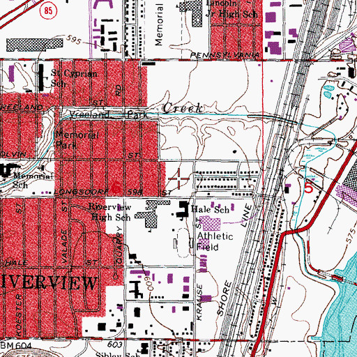 Topographic Map of Pensalt Park, MI