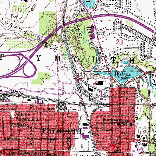 Topographic Map of Plymouth Station (historical), MI