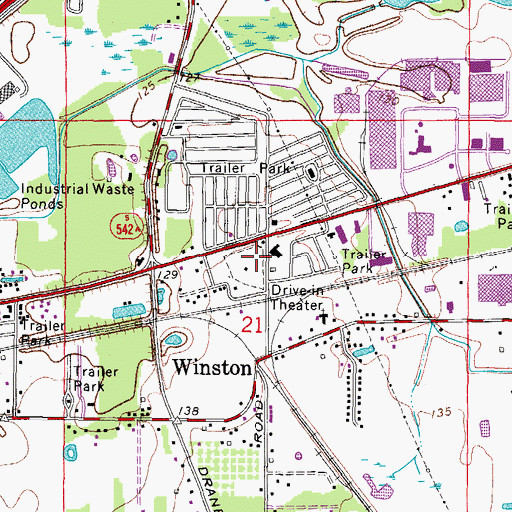Topographic Map of Silver Moon Drive-In, FL