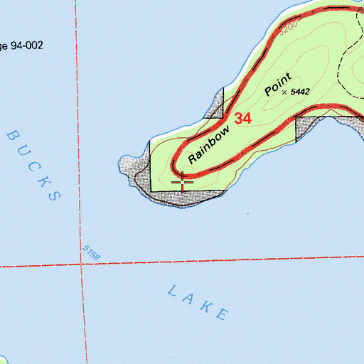 Topographic Map of Rainbow Point, CA