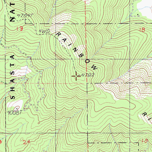 Topographic Map of Rainbow Ridge, CA