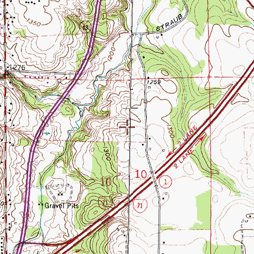 Topographic Map of Scenic View Farms, OH