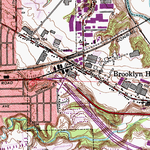 Topographic Map of Richardson's Greenhouse, OH