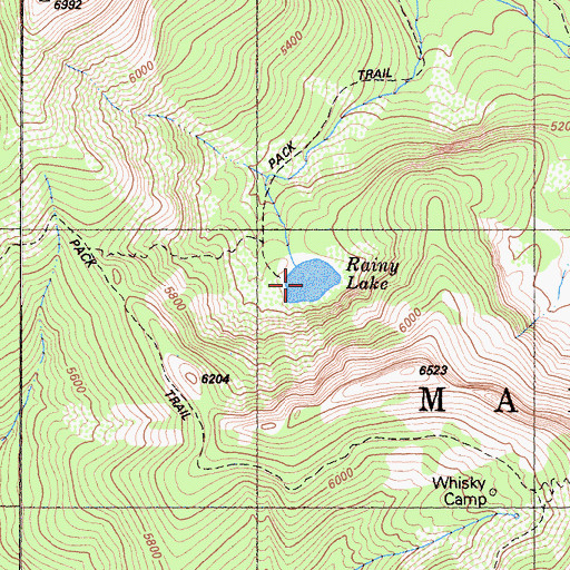 Topographic Map of Rainy Lake, CA