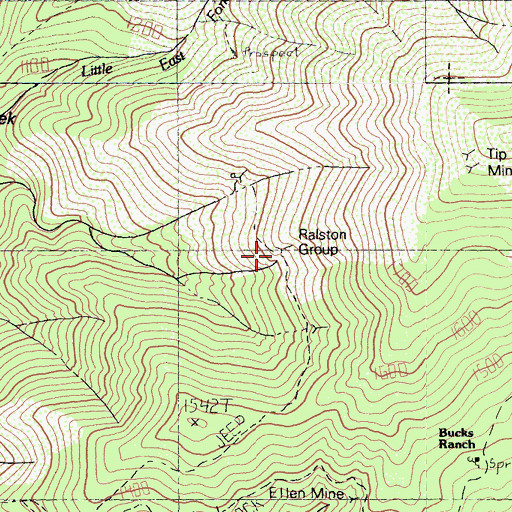 Topographic Map of Ralston Group, CA