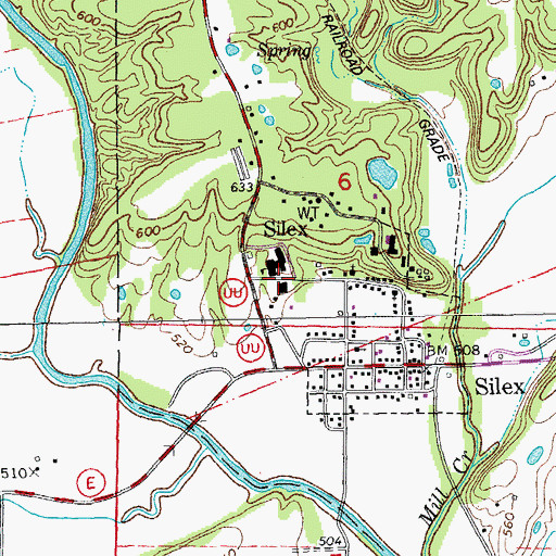 Topographic Map of Silex High School, MO