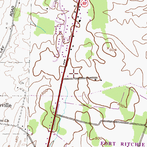 Topographic Map of Sunny Meadows Greenhouse, MD