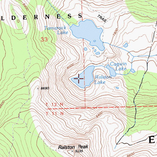 Topographic Map of Ralston Lake, CA