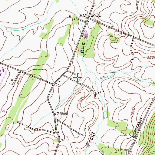 Topographic Map of Pleasant Valley Greenhouse, MD