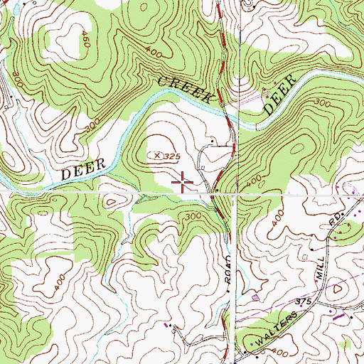 Topographic Map of Griers Nursery and Greenhouses, MD