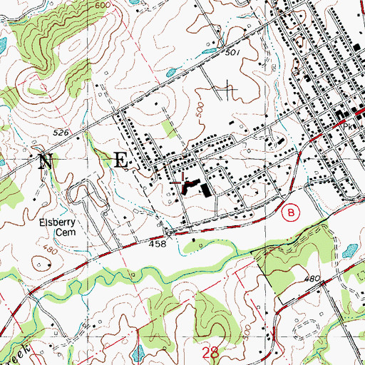 Topographic Map of Clarence Cannon Elementary School, MO