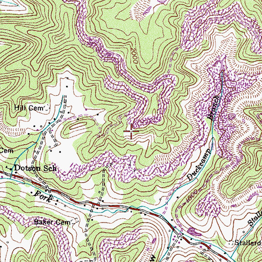 Topographic Map of Powers Family Cemetery, VA