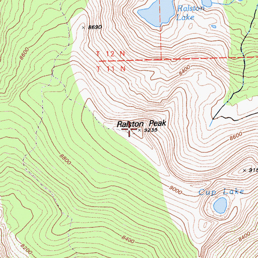 Topographic Map of Ralston Peak, CA