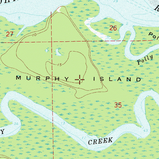 Topographic Map of Murphy Island Post Light, FL