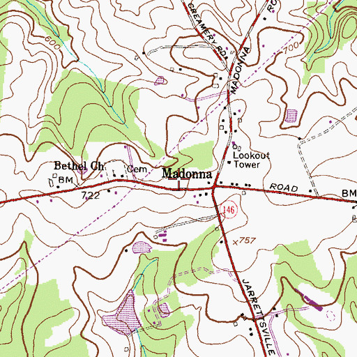 Topographic Map of Farmington Nurseries, MD