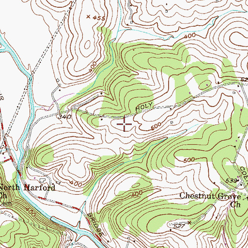 Topographic Map of Jarrettsville Nursery, MD