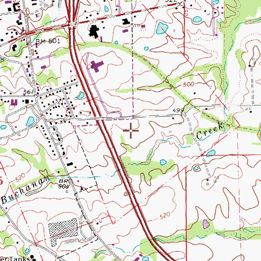 Topographic Map of Troy Buchanan High School, MO