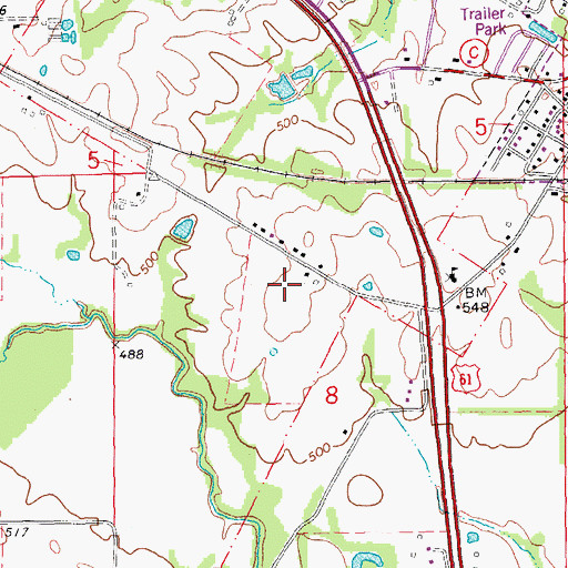 Topographic Map of Ninth Grade Center, MO