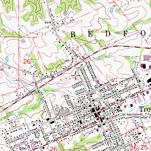 Topographic Map of Main Street Elementary School, MO