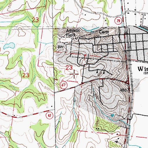 Topographic Map of Winfield Primary School, MO