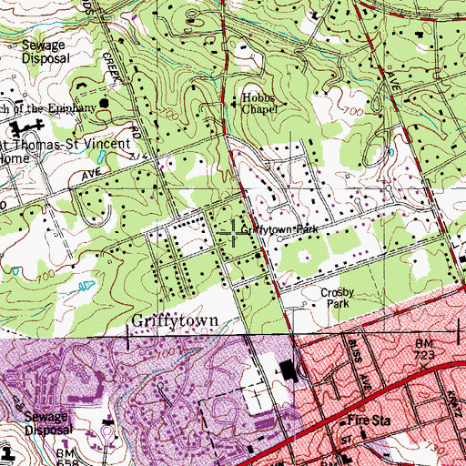 Topographic Map of Griffytown School (historical), KY