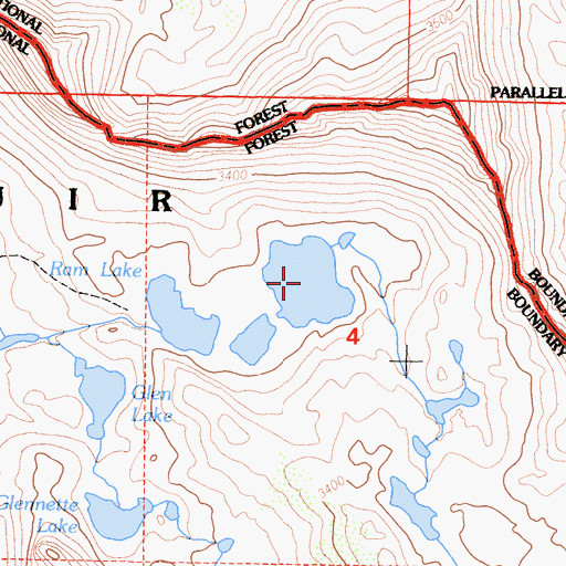 Topographic Map of Ram Lake, CA