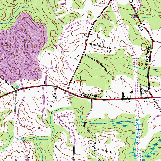 Topographic Map of Main's Greenhouse, MD