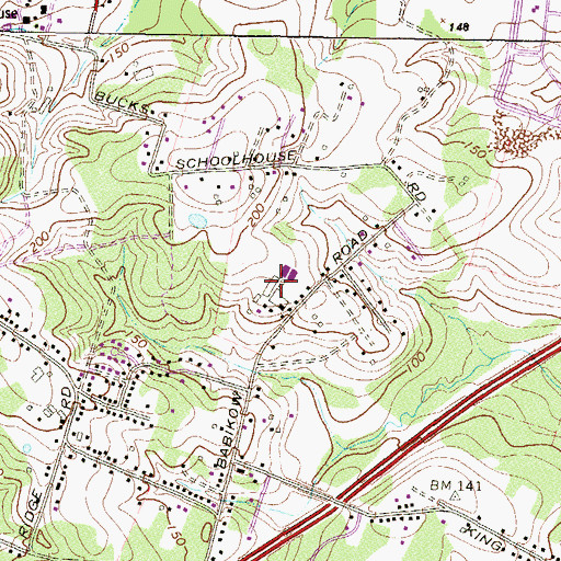 Topographic Map of Babikow Greenhouses, MD