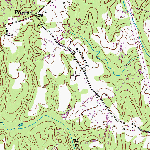 Topographic Map of Lucky Cricket Farm, MD
