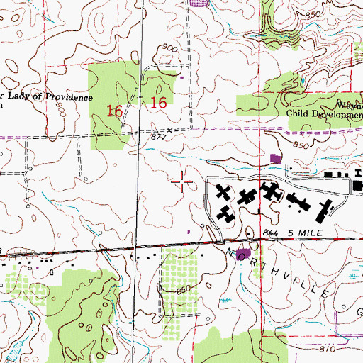 Topographic Map of Northville Hills Golf Club, MI