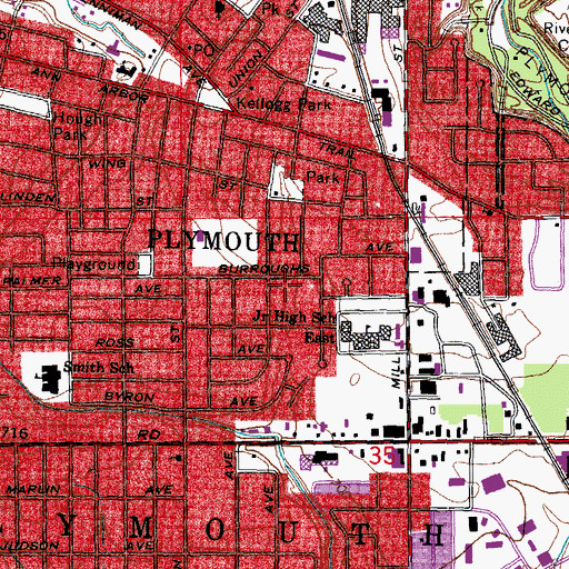 Topographic Map of Lions Park, MI