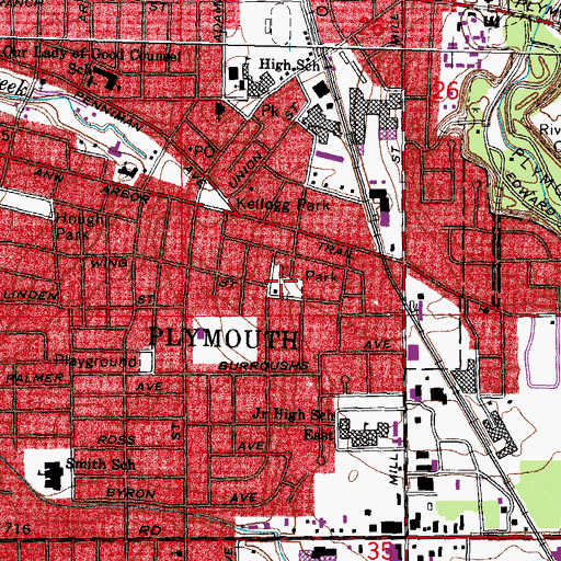 Topographic Map of Jaycee Park, MI