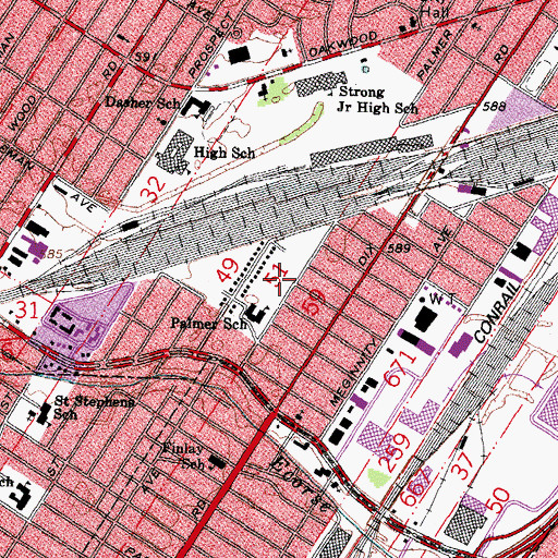 Topographic Map of Lankford Park, MI