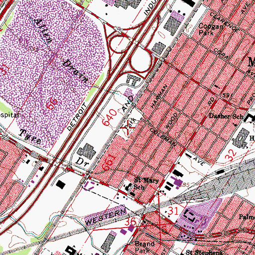 Topographic Map of McGinty Playground, MI