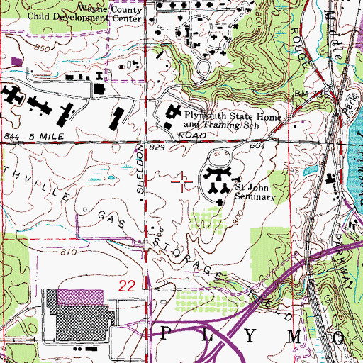 Topographic Map of Saint John's Golf Club, MI