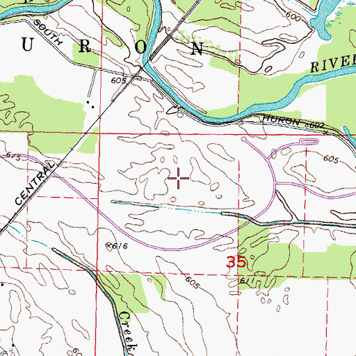 Topographic Map of Oakwoods Metropark, MI